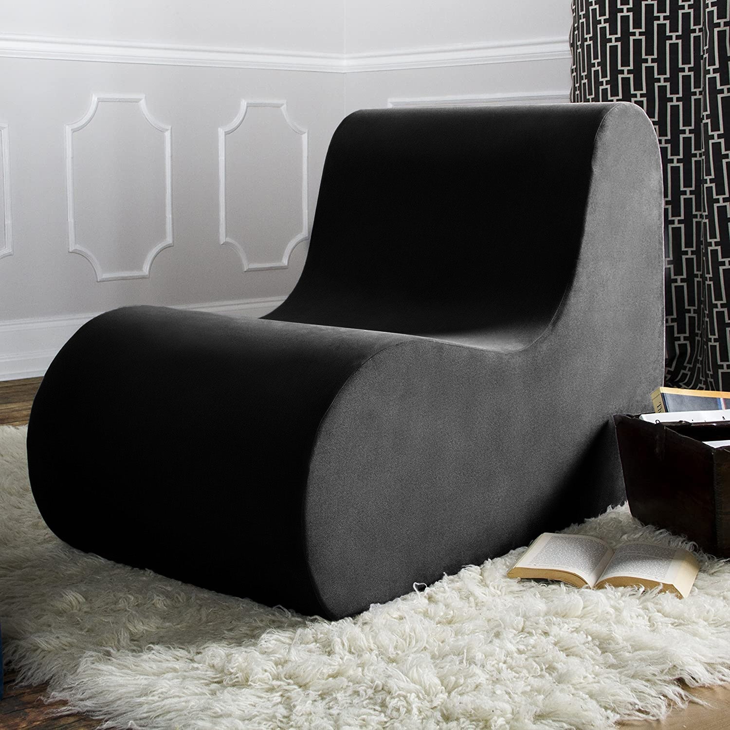  Jaxx Midtown Large Modern Accent Chair - Charcoal - Bonton