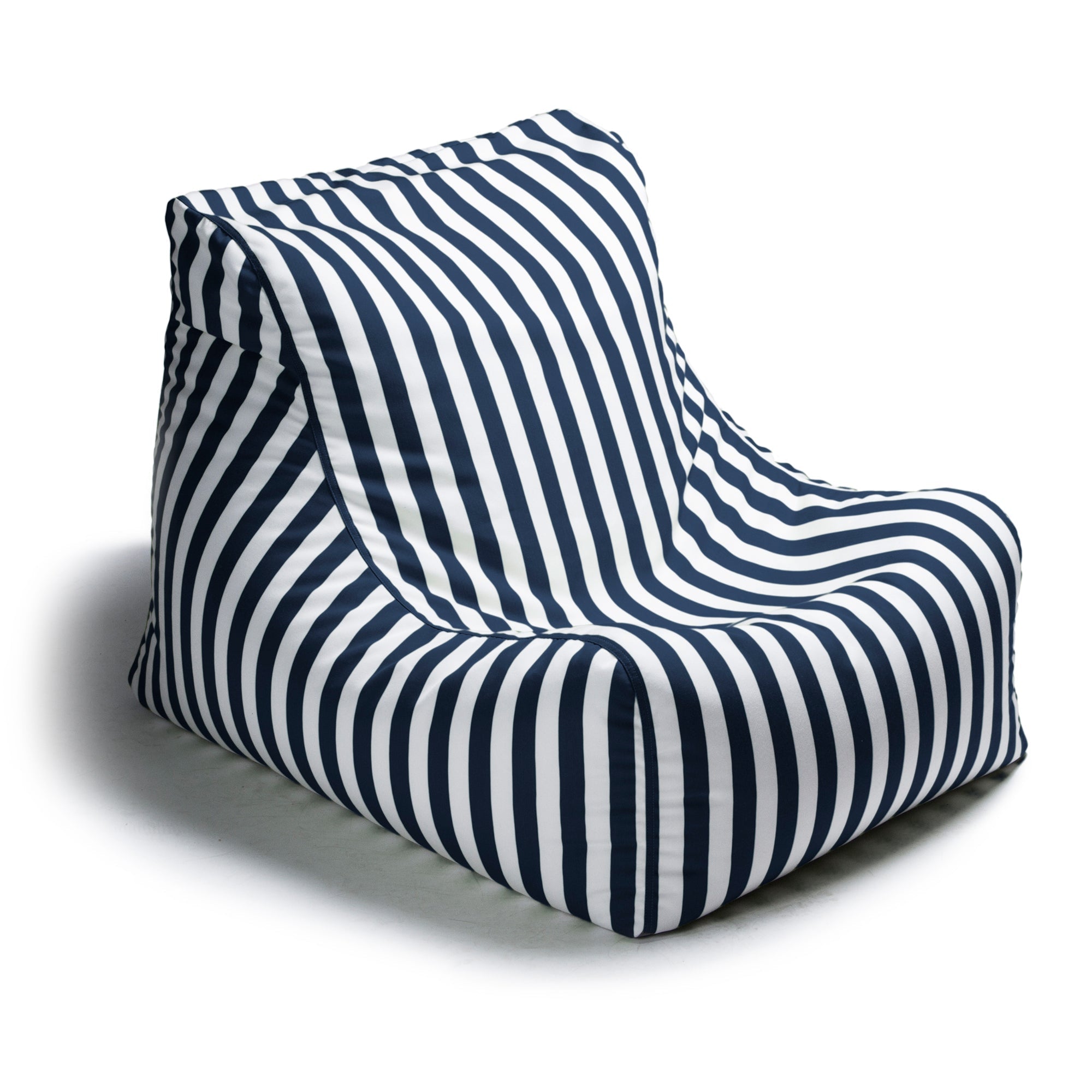  Jaxx Ponce Outdoor Bean Bag Chair - Navy Stripes - Bonton