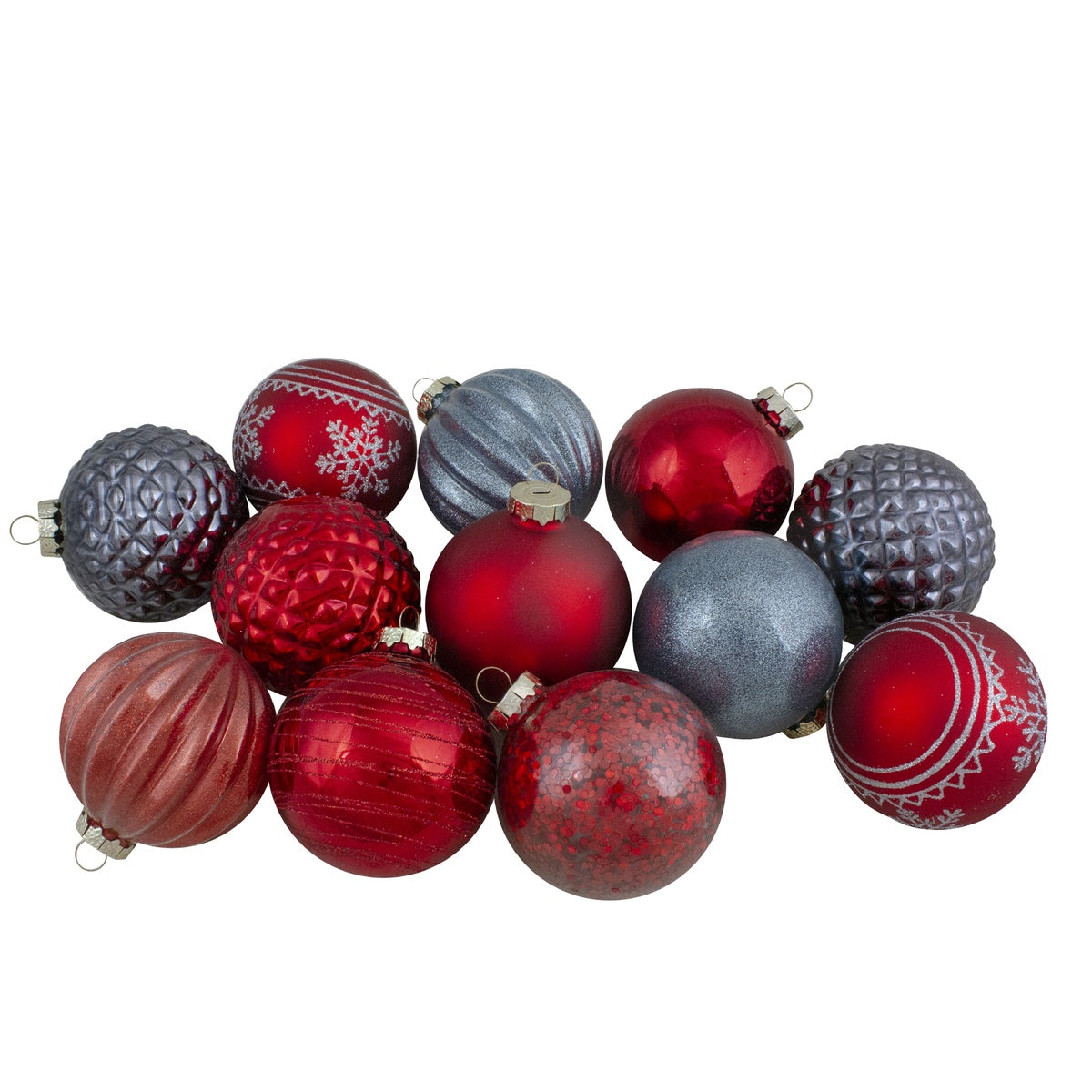  Northlight Glass Ball Christmas Ornaments - 3.25