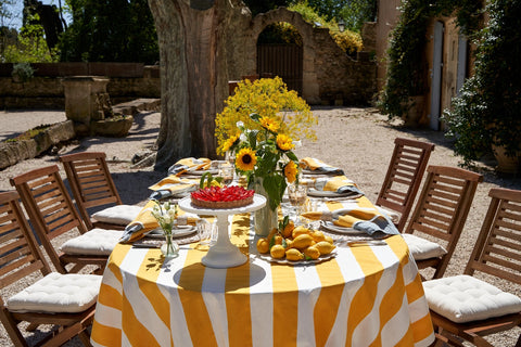 French Tablecloth St. Tropez Yellow Stripes