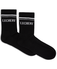 LECHERY UNISEX VARSITY STRIPED HALF-CREW SOCKS