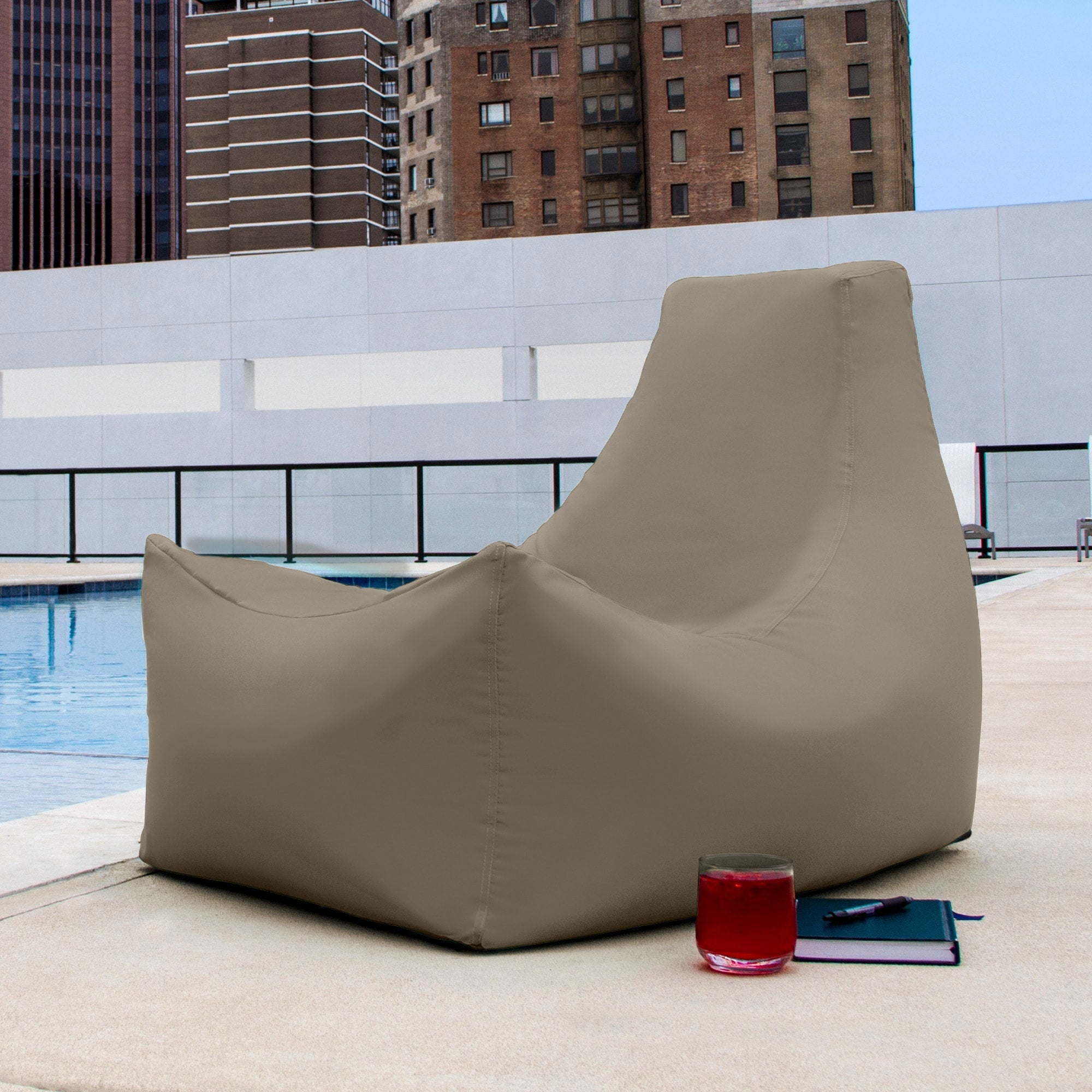  Jaxx Juniper Outdoor Bean Bag Patio Chair - Taupe - Bonton