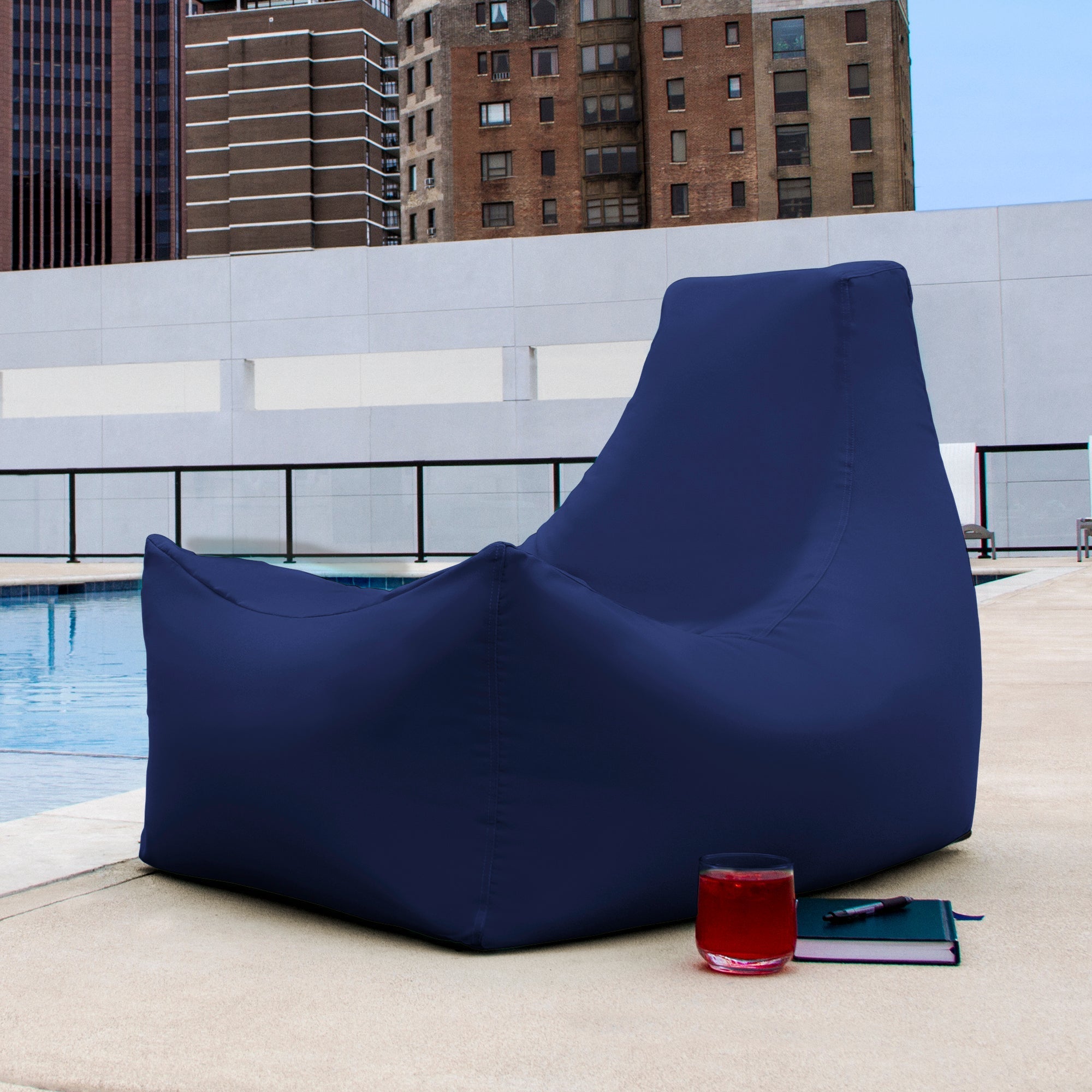  Jaxx Juniper Outdoor Bean Bag Patio Chair - Navy - Bonton