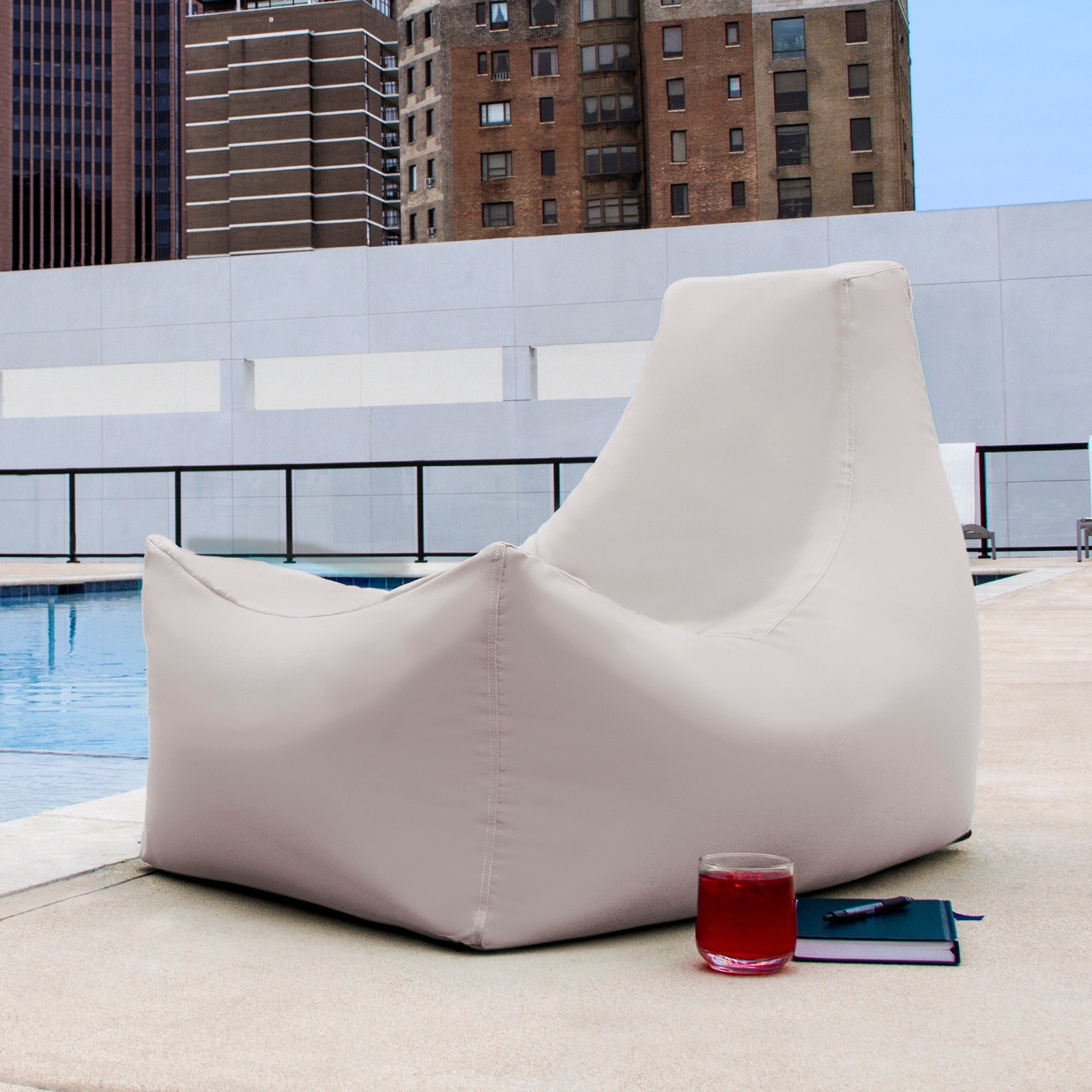  Jaxx Juniper Outdoor Bean Bag Patio Chair - Pearl - Bonton