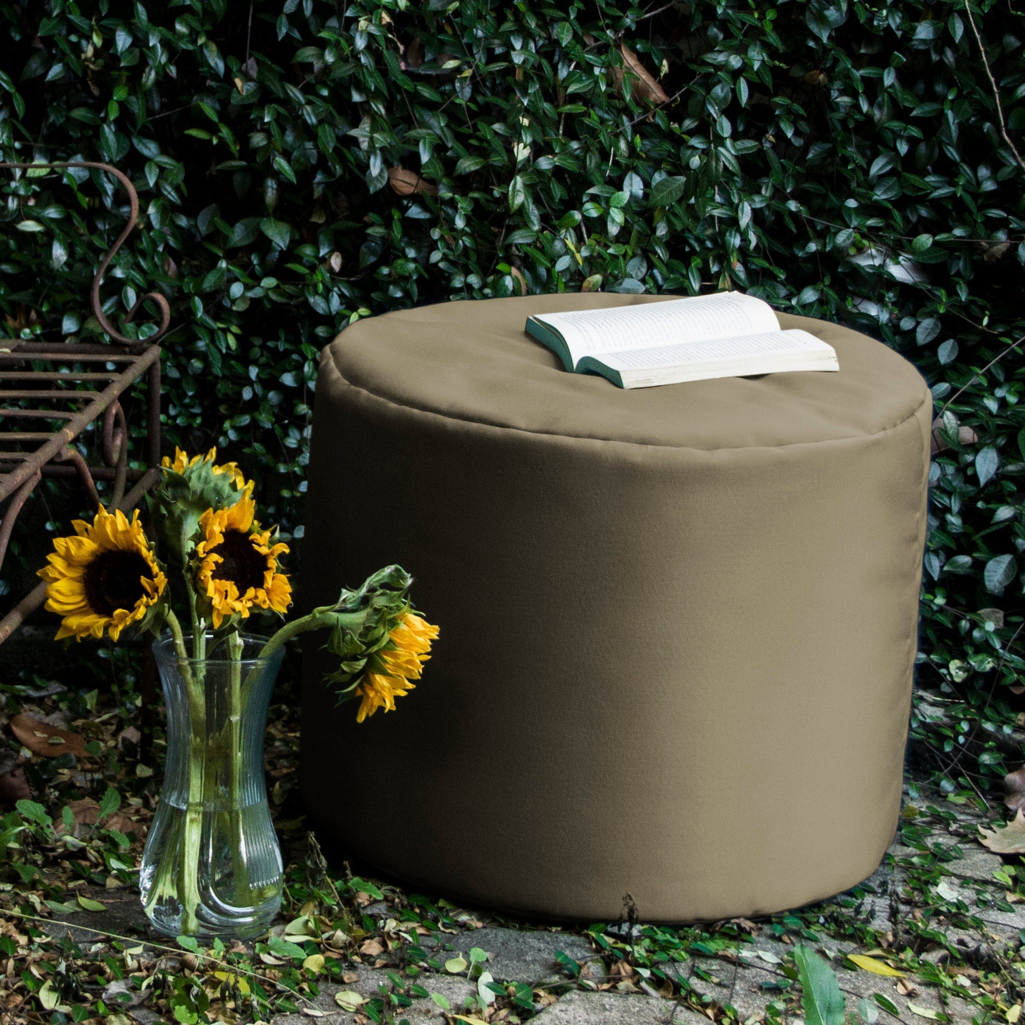  Jaxx Spring Outdoor Ottoman - Taupe - Bonton