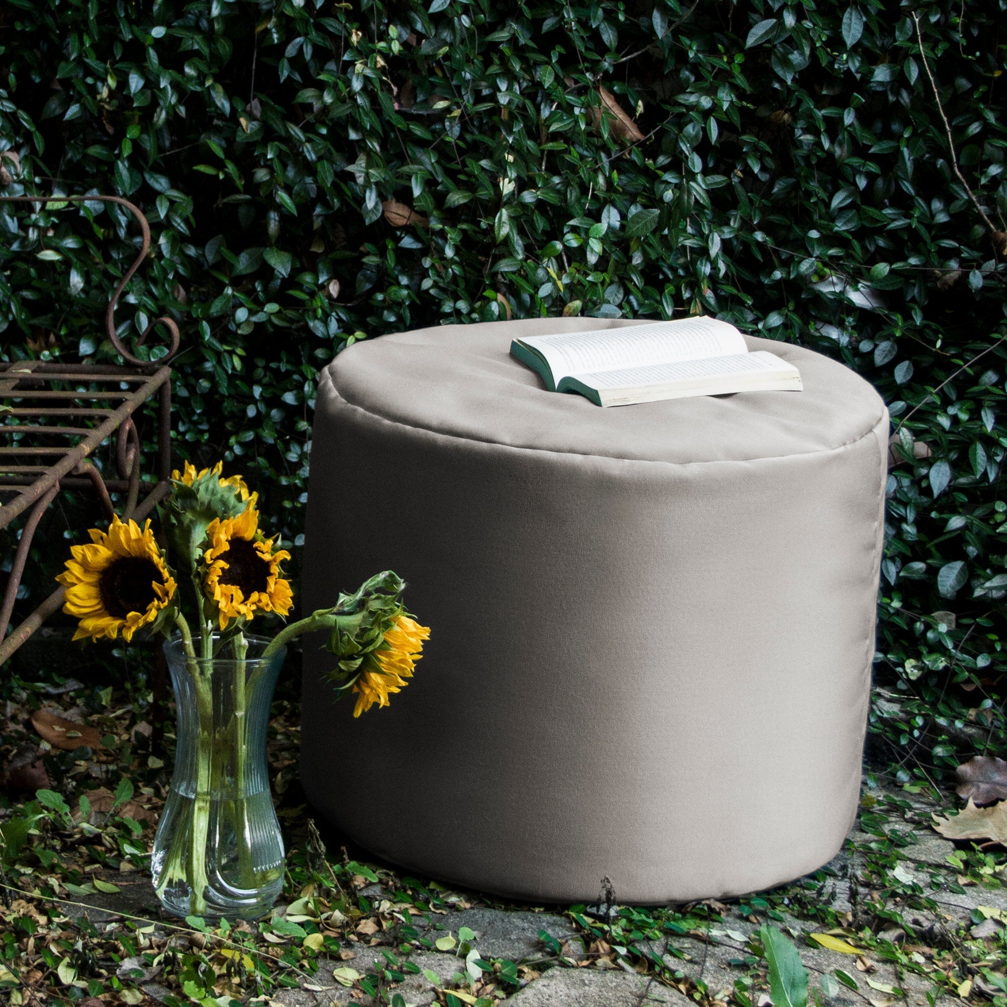  Jaxx Spring Outdoor Ottoman - White - Bonton