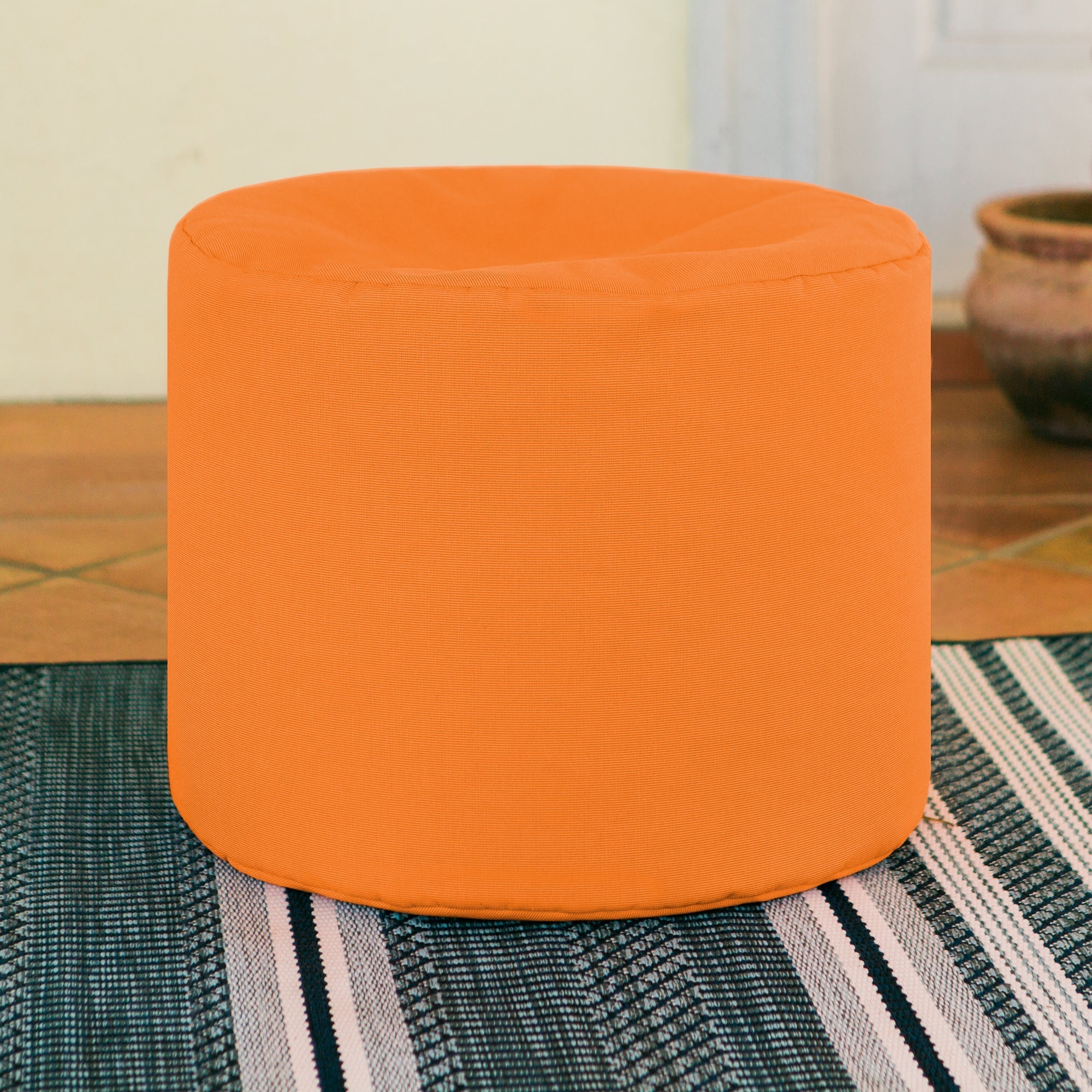  Jaxx Spring Outdoor Ottoman / Side Table - Tangerine - Bonton