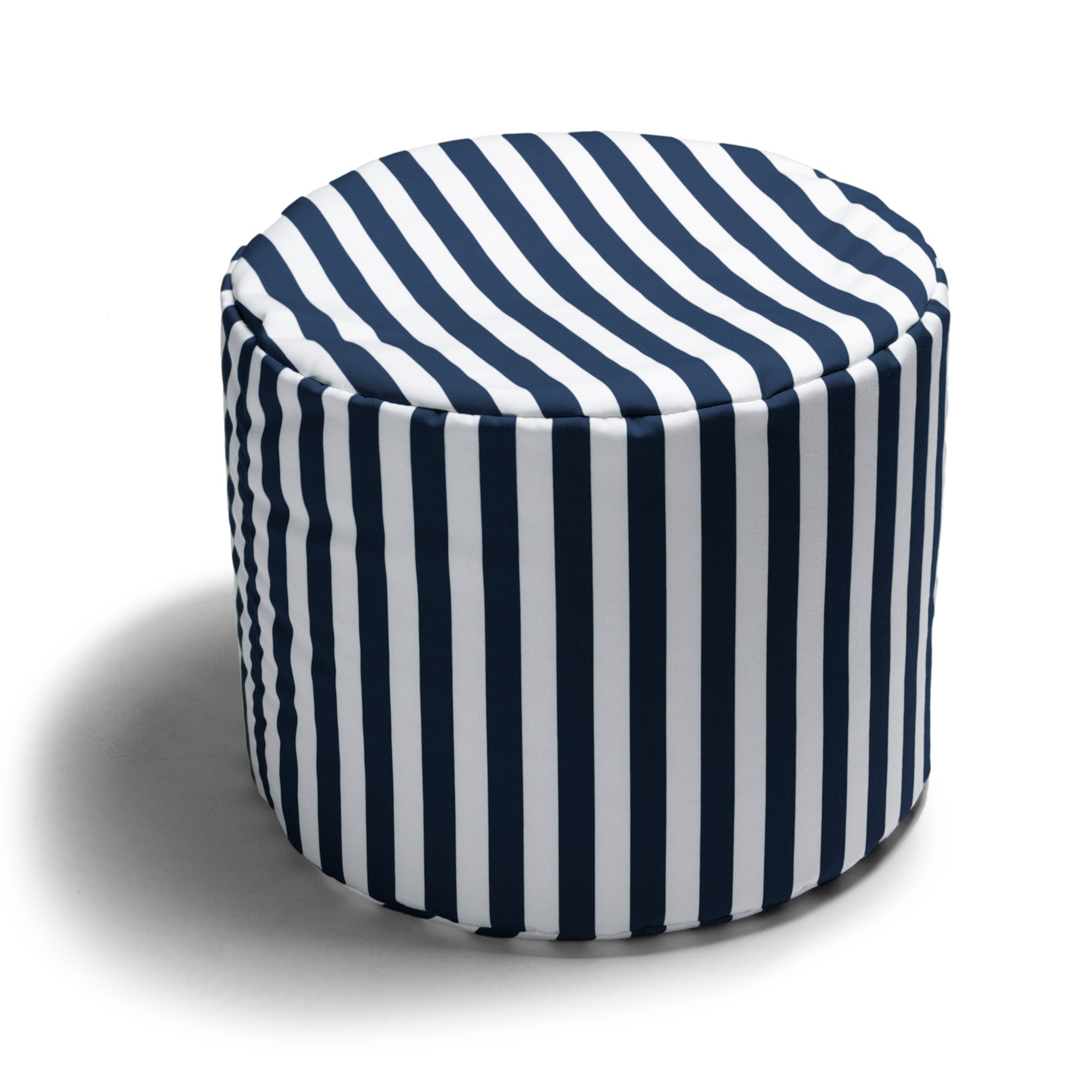  Jaxx Spring Outdoor Ottoman - Navy Stripes - Bonton