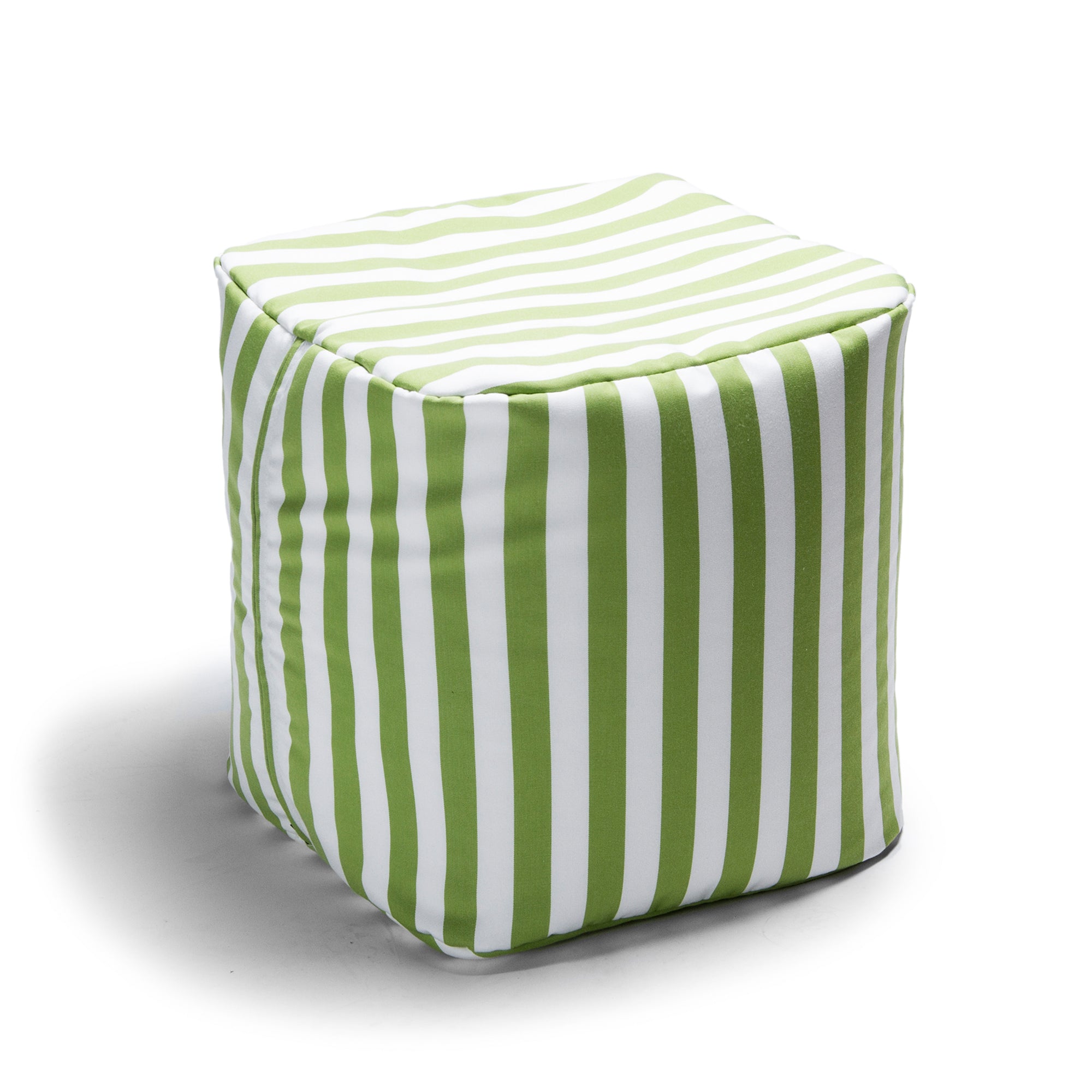  Jaxx Luckie Outdoor Patio Bean Bag Ottoman - Lime Striped - Bonton