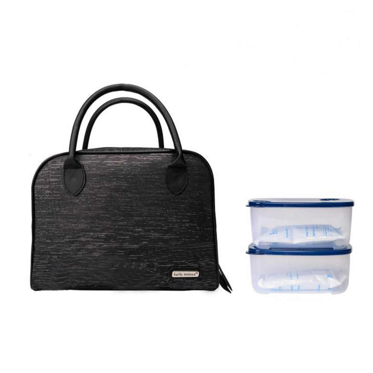  Kathy Ireland Kathy Ireland Emillia East-West Lunch Tote - Black Leopard - Bonton