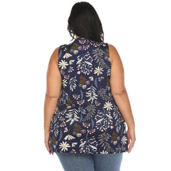 Plus Size Floral Sleeveless Tunic Top