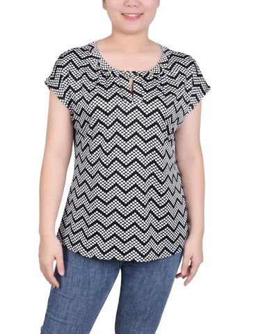 Extended Sleeve Top With Grommets