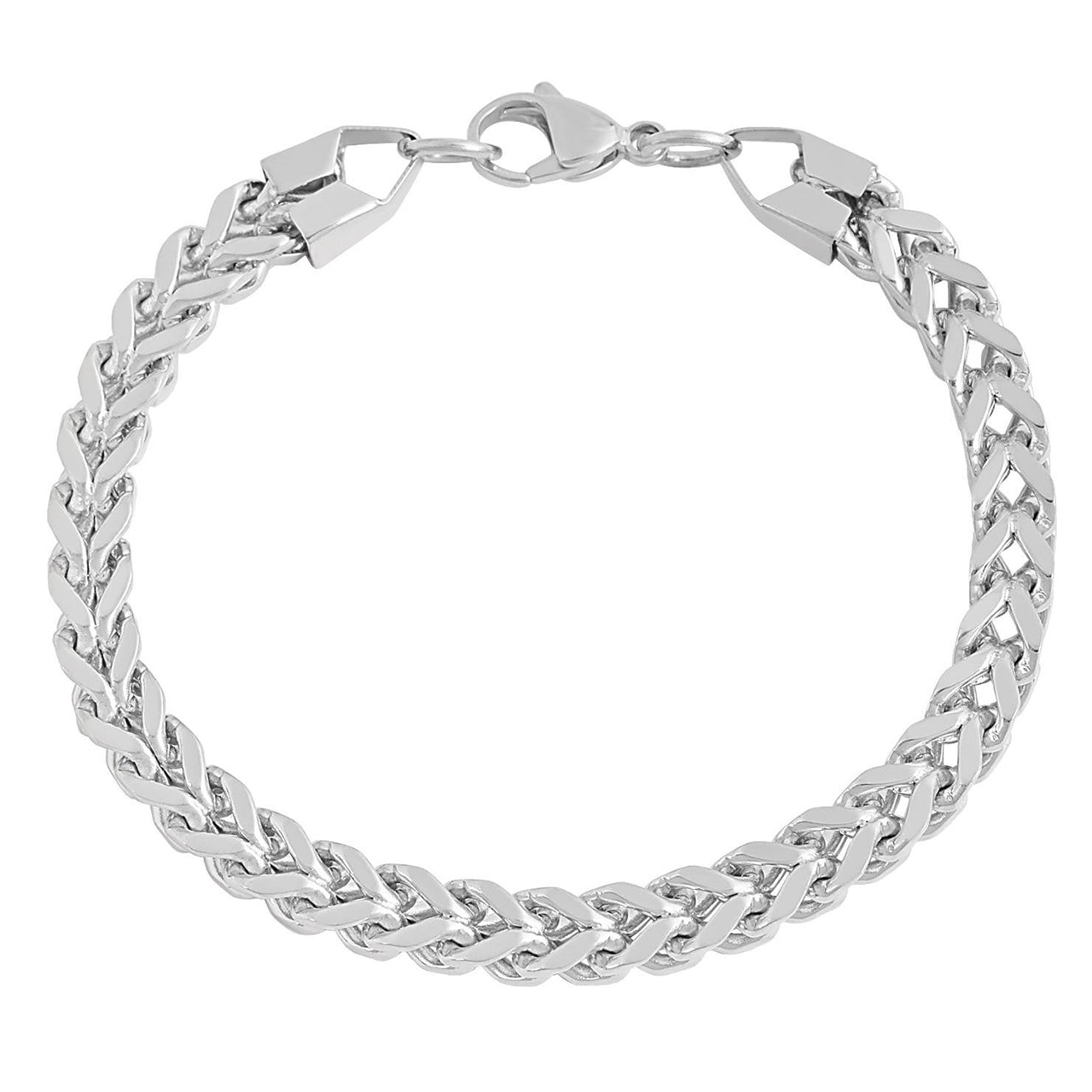  Gemesis Jewels by Edforce Men's Franco Chain 6mm Bracelet - Antique Black - Bonton