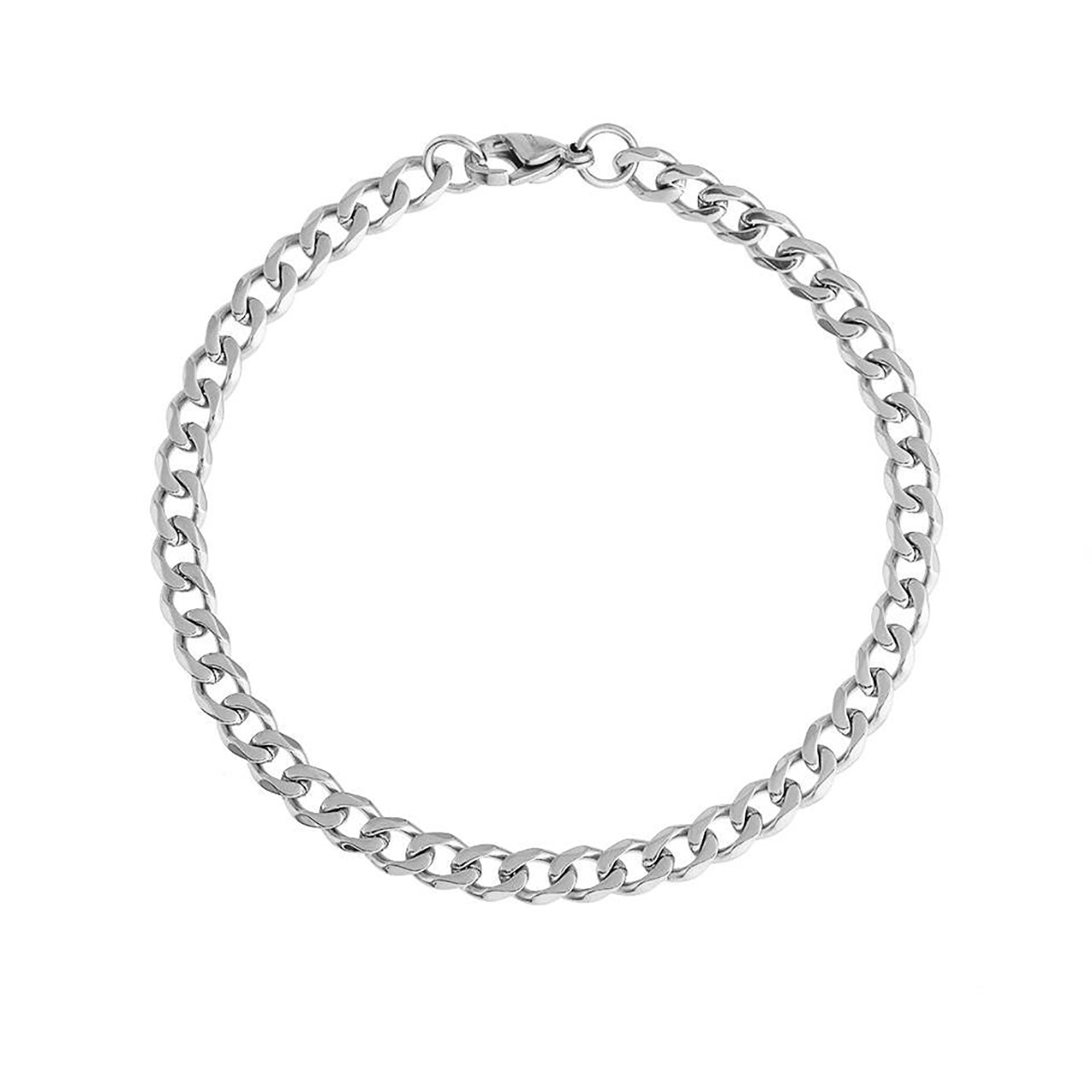  Gemesis Jewels by Edforce Cuban Interlink Chain Anklet - Silver - Bonton