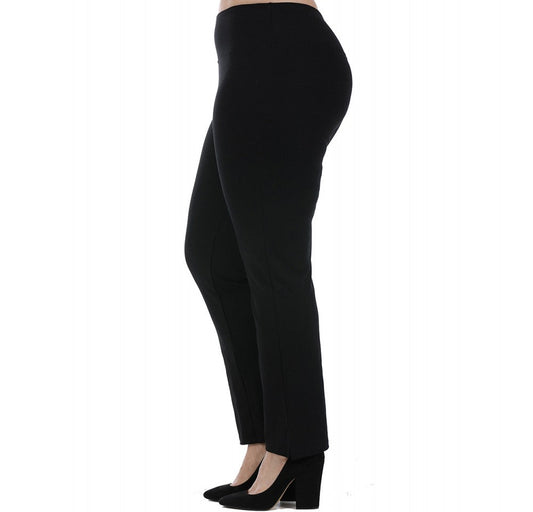 InstantFigure Curvy Plus Size Straight Leg Pant With Slit 16801MC