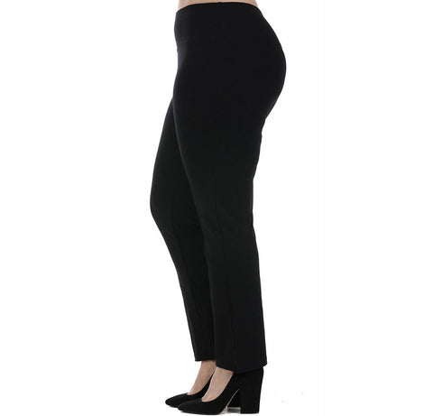 InstantFigure Curvy Plus Size Straight Leg Pant With Slit 16801MC