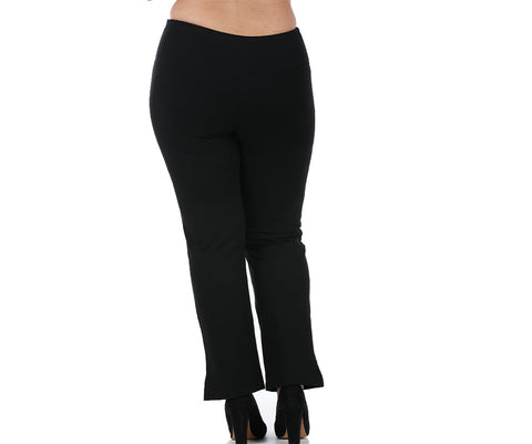 InstantFigure Curvy Plus Size Straight Leg Pant With Slit 16801MC