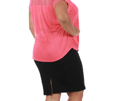 InstantFigure Curvy Plus Size Short Pencil Skirt With Back Zip 16807MC