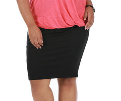 InstantFigure Curvy Plus Size Short Pencil Skirt With Back Zip 16807MC
