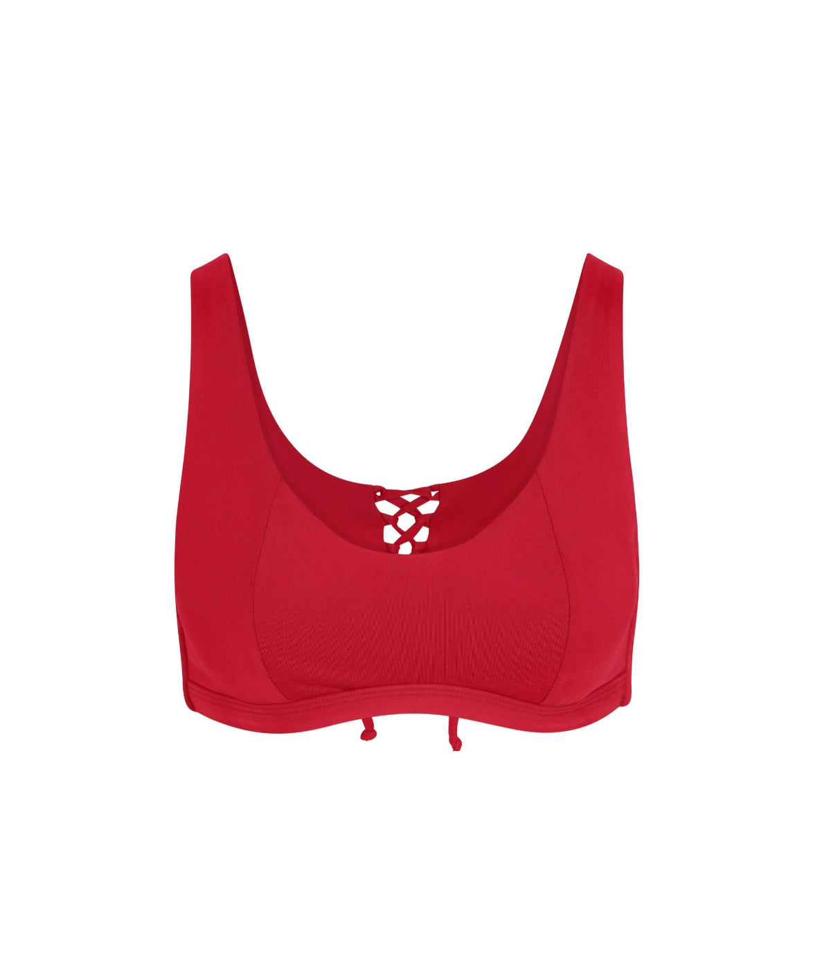  Hermosa Bikini Top with Lace Up Back and Full Support - Red - Bonton