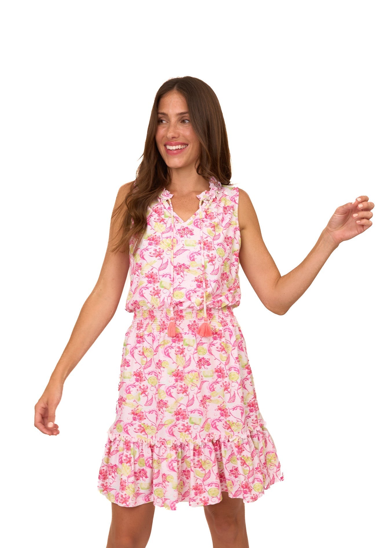  Cabana Life Margarita Smocked Waist Dress - S - Bonton