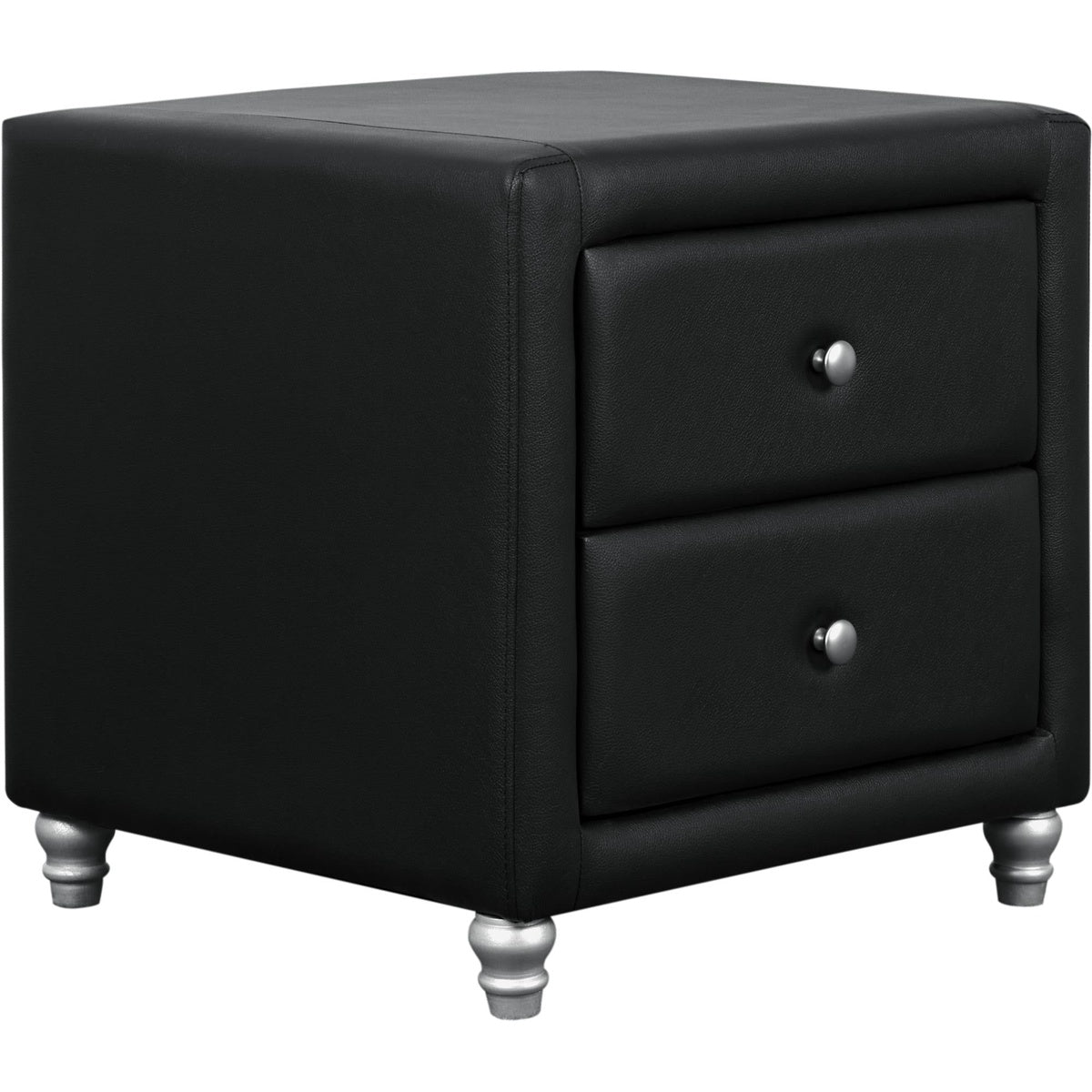  Upholstered Nightstand - Black - Bonton