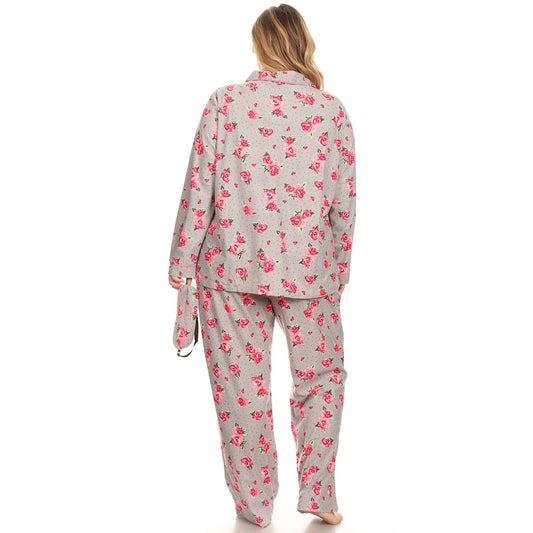 Plus Size Three-Piece Pajama Set