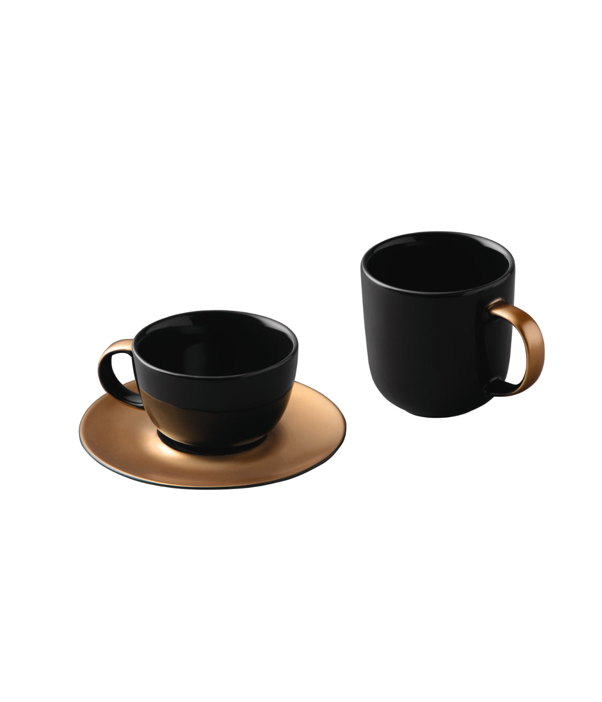  BergHOFF Gem Porcelain 3 Piece Coffee & Tea Set - Black, Gold - Bonton