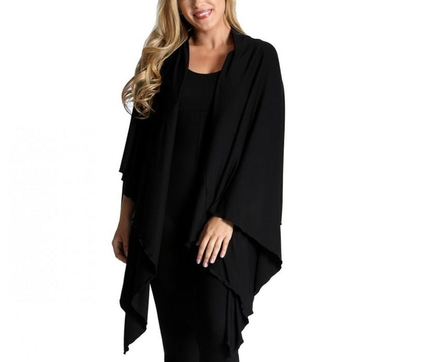  InstantFigure InstantFigure InstaWrap Versatile Short Shahl With Arm Holes 169COMT - Black - Bonton