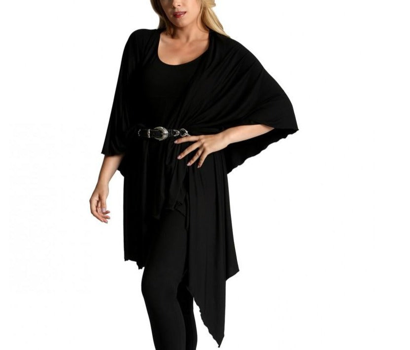  InstantFigure InstantFigure InstaWrap Versatile Short Shahl With Arm Holes 169COMT - Black - Bonton