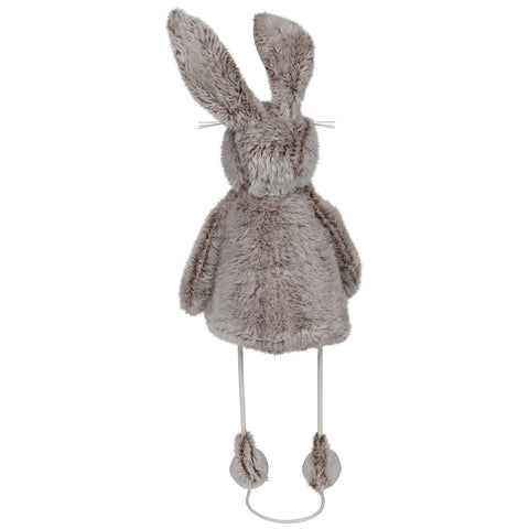 Spring Loaded Rabbit Easter Figure - 17" - Gray and Pink