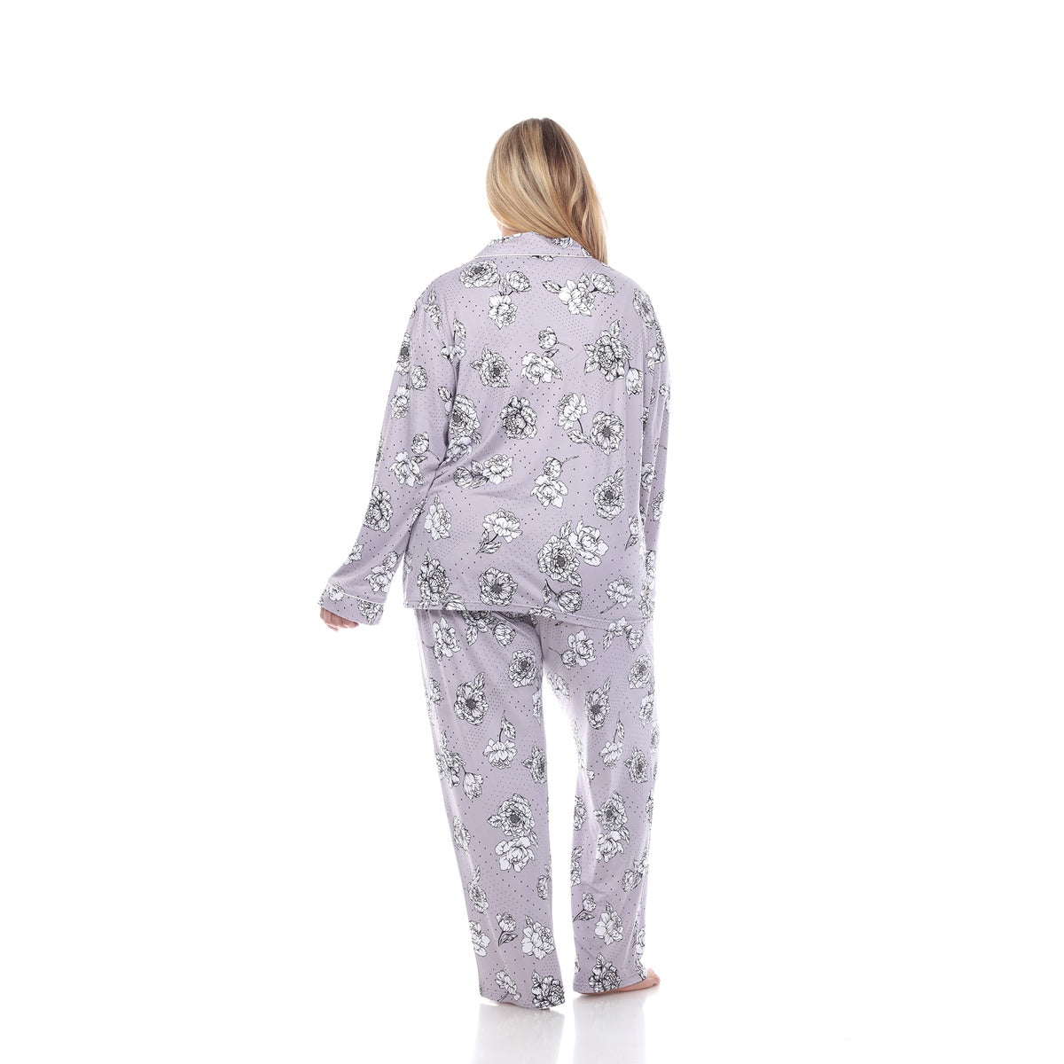  White Mark Plus Size Long Sleeve Floral Pajama Set - 3X - Bonton