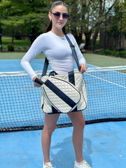 Judy Pickleball Tote Quilted Pearl