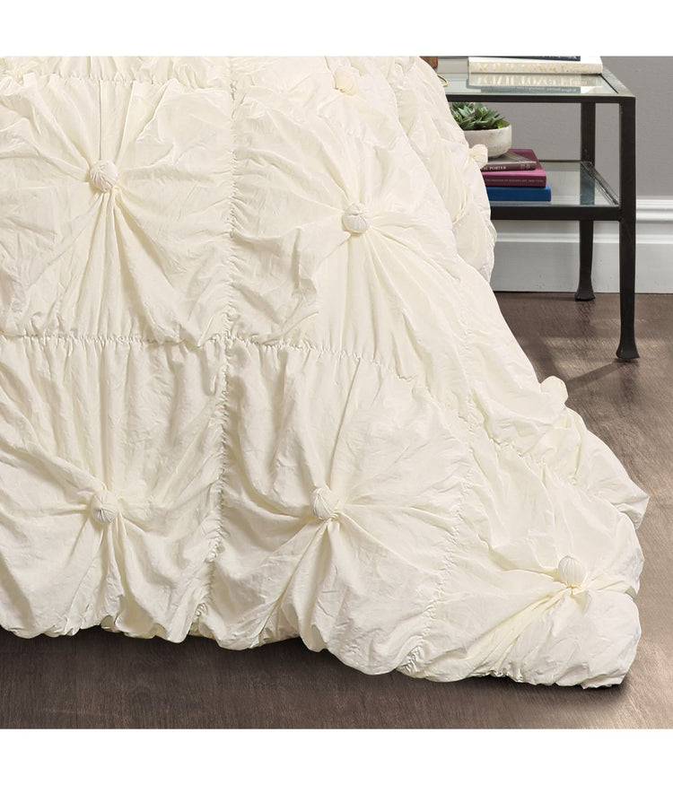 Silky Ruffle Bedding Set / Ivory White