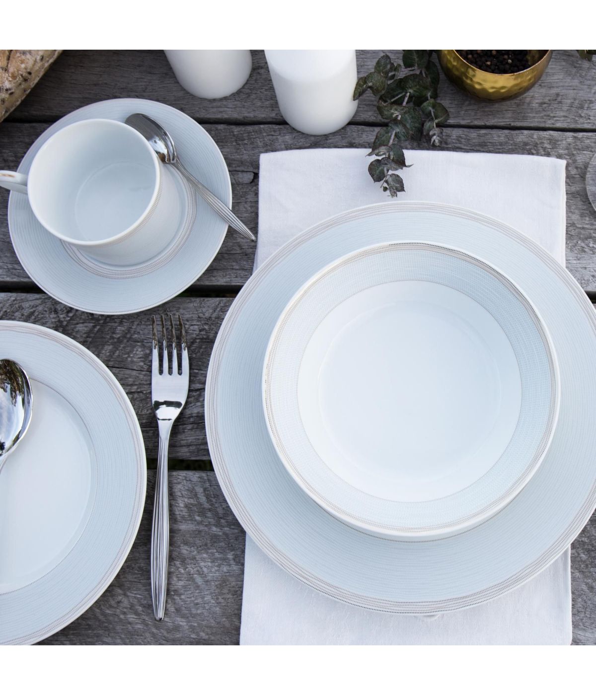  Noritake Linen Road 5 Piece Place Setting - White - Bonton