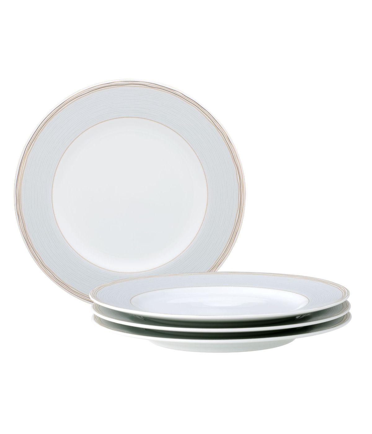  Noritake Linen Road Set of 4 Salad Plates - White - Bonton