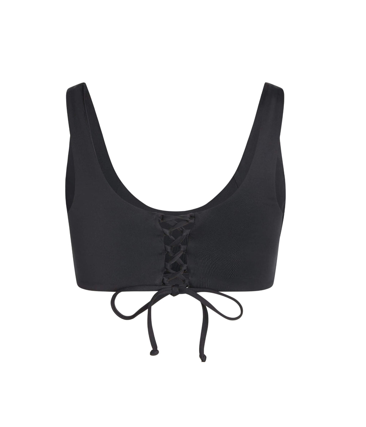  Hermosa Bikini Top with Lace Up Back and Full Support - Black - Bonton