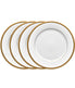  Noritake Charlotta Gold Set of 4 Dinner Plates - White - Bonton