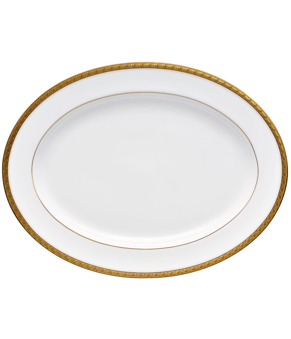  Noritake Charlotta Gold Oval Platter - White - Bonton