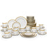  Noritake Charlotta Gold 60 Piece Dinnerware Set - White - Bonton