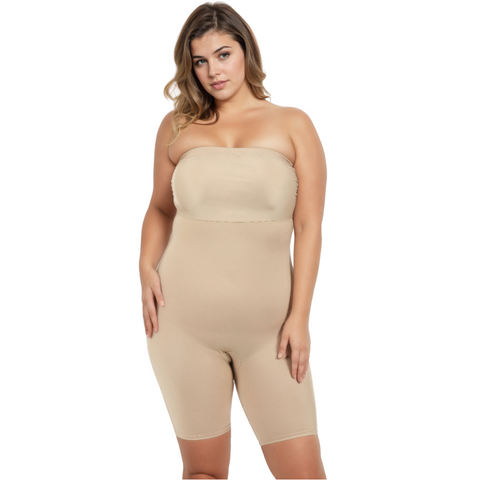 InstantFigure Plus Size Strapless Bandeau Bodyshorts Open Gusset WBS011C