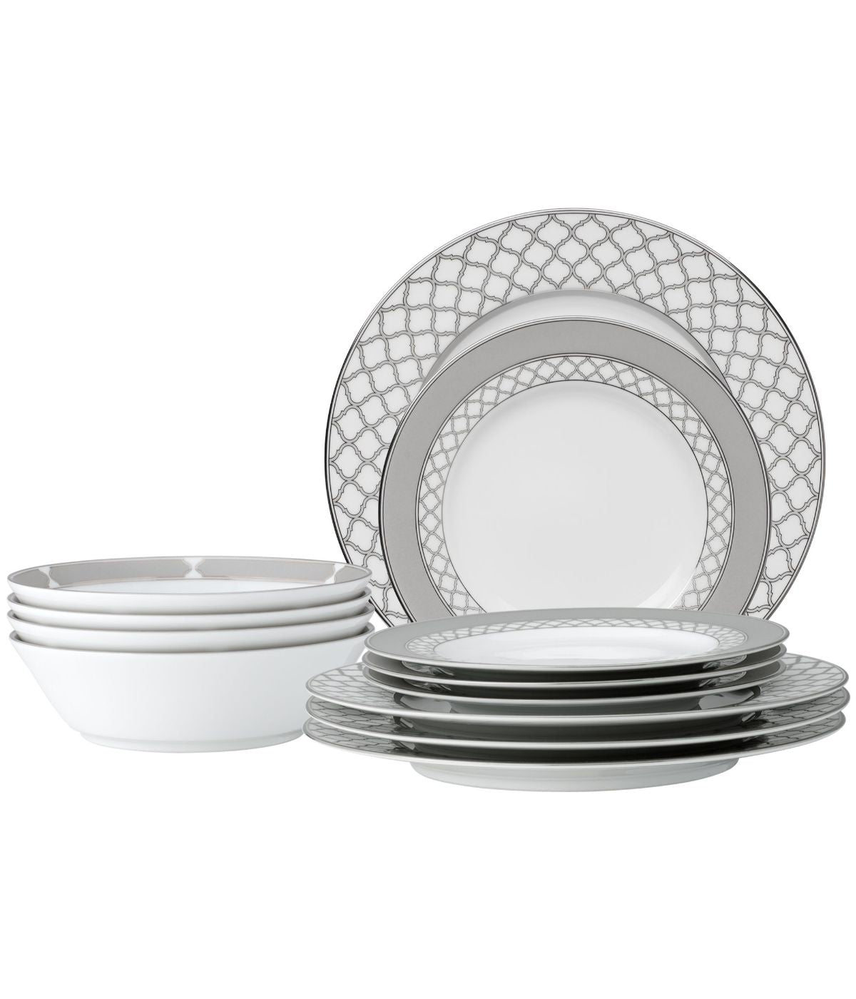  Noritake Eternal Palace 12 Piece Set, Service for 4 - Platinum - Bonton