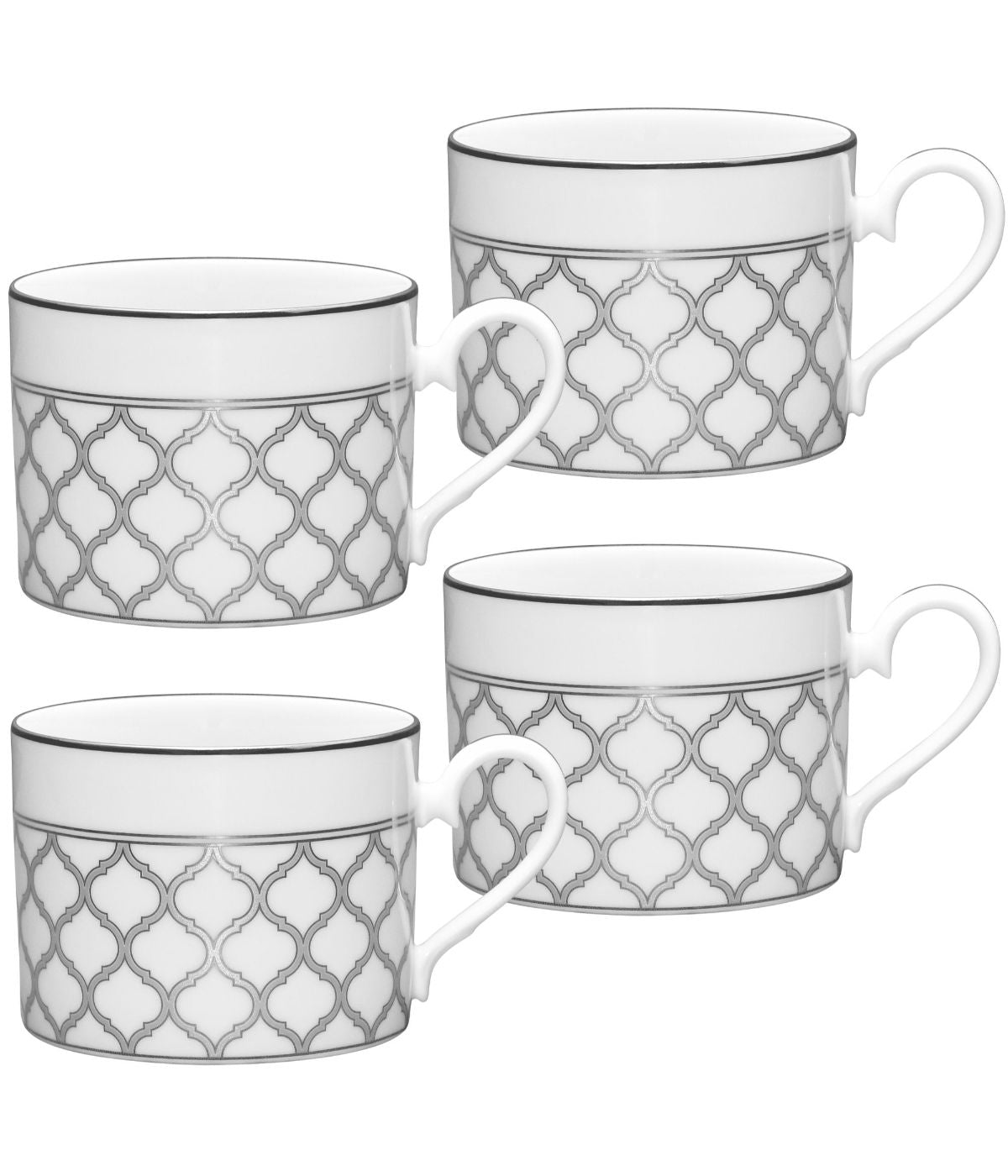  Noritake Eternal Palace Set of 4 Cups - Platinum - Bonton