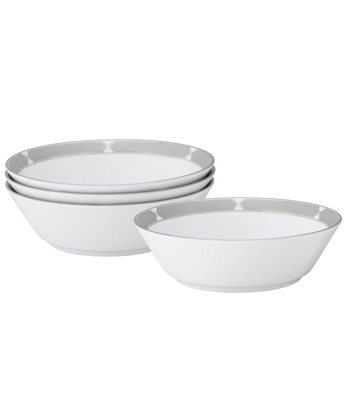  Noritake Eternal Palace Set of 4 Soup Bowls - Platinum - Bonton