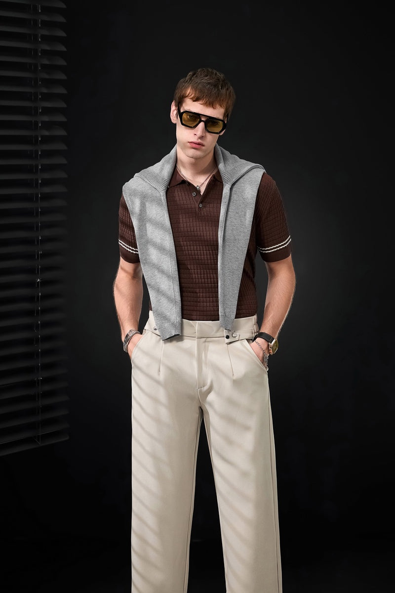  Barocco Kingsley Side-Tab Trousers TAUPE - TAUPE - Bonton