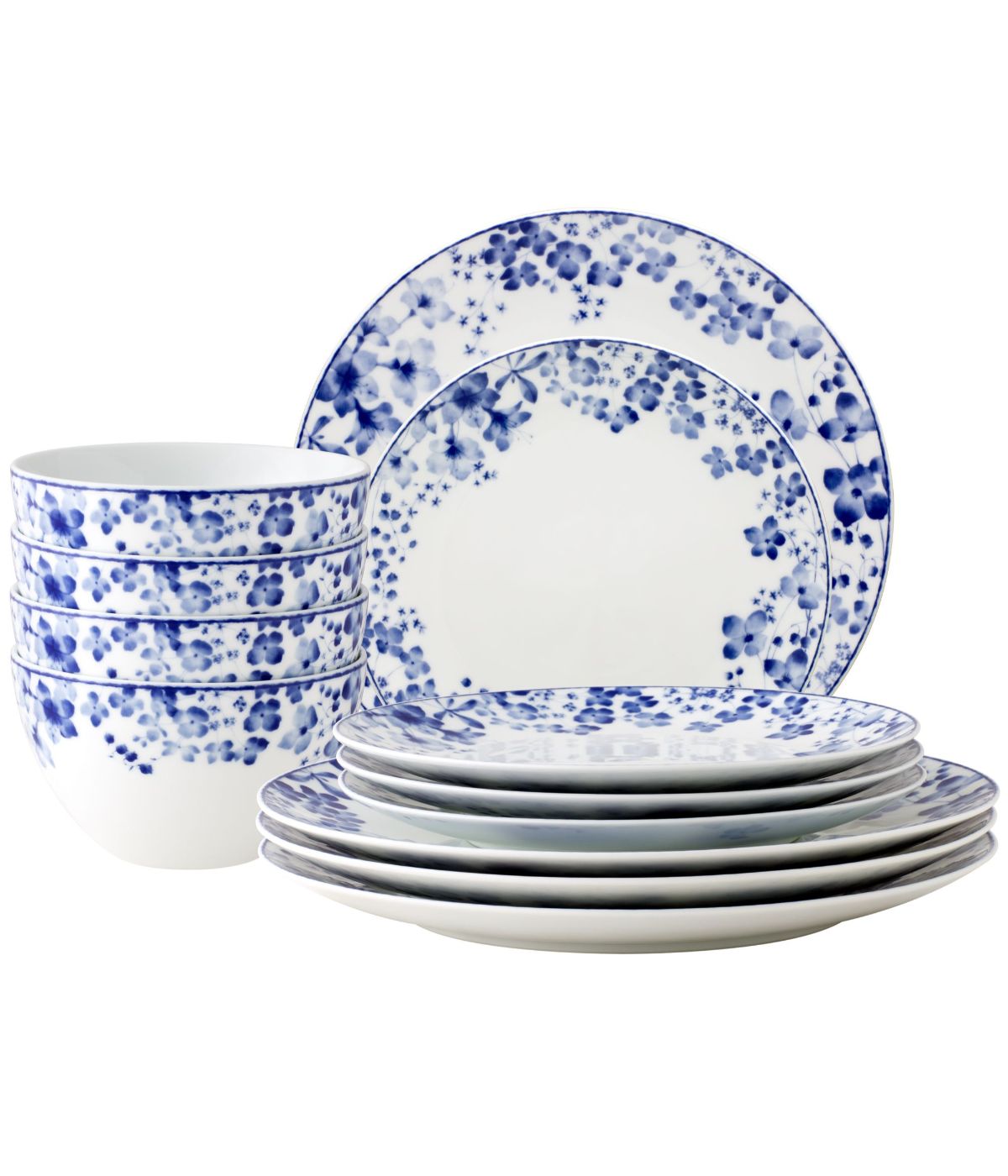  Noritake Bloomington Road 12 Piece Set, Service for 4 - Blue - Bonton