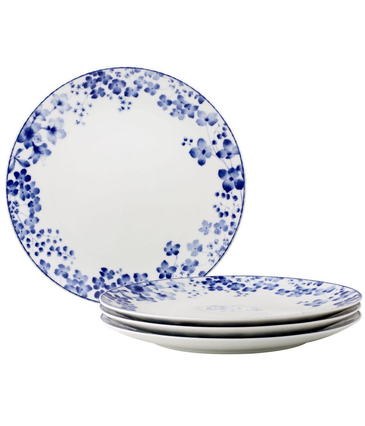  Noritake Bloomington Road Set of 4 Dinner Plates - Blue - Bonton