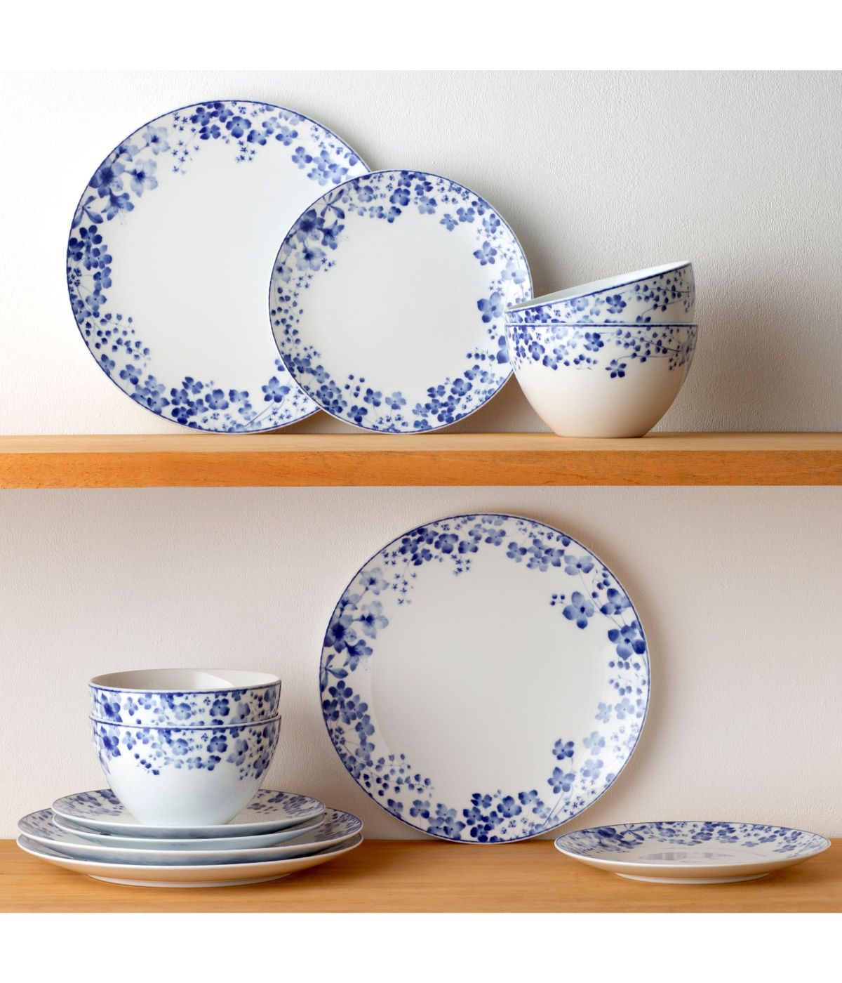  Noritake Bloomington Road Set of 4 Dinner Plates - Blue - Bonton