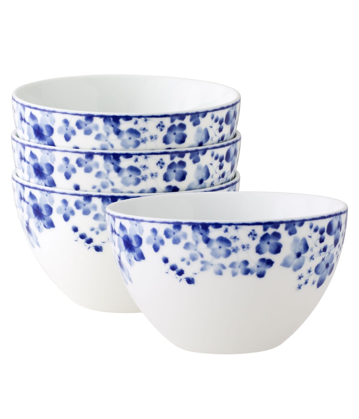  Noritake Bloomington Road Set of 4 Cereal Bowls - Blue - Bonton