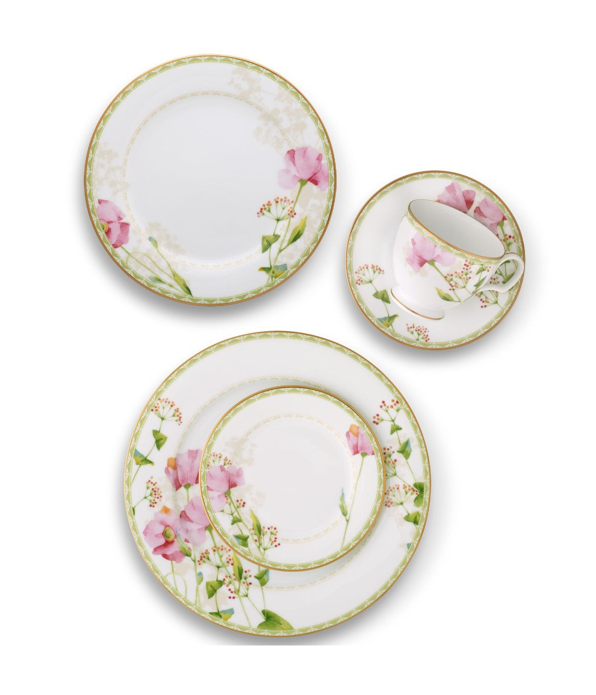  Noritake Poppy Place 5 Piece Place Setting - White - Bonton